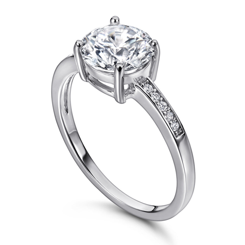 925 Silver Zircon Solitaire Wedding Ring – Women’s