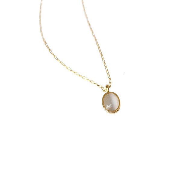 Cat's Eye Pendant Necklace – 316L Titanium Steel, Black & White, Niche Design