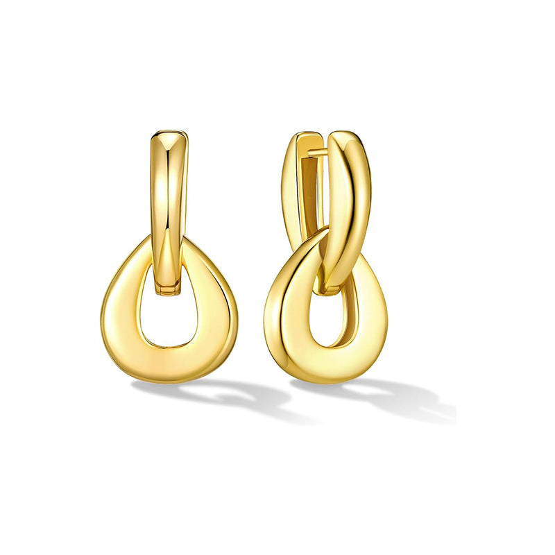 Geometric Drop Earrings — Electroplated Gold & Silver