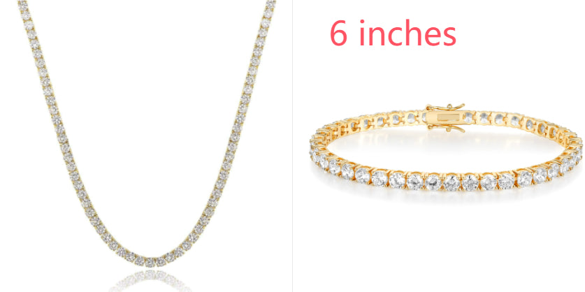 18K White Gold Plated Tennis Necklace - Luxury Zircon Statement Piece