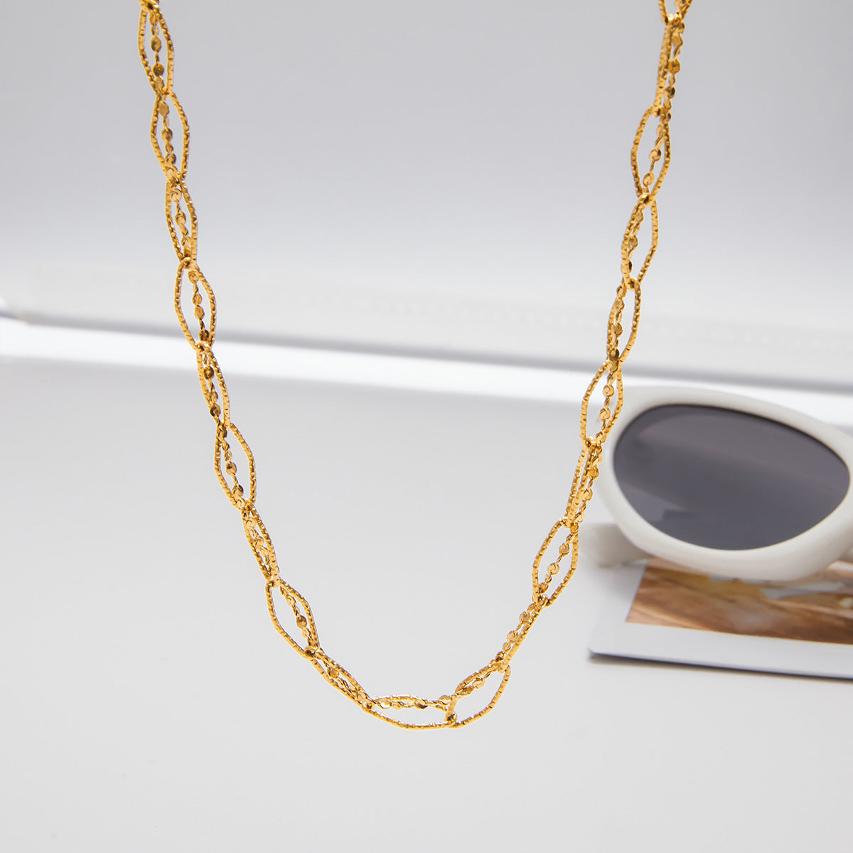 Minimalist Geometric Necklace 18K Gold Stainless Steel