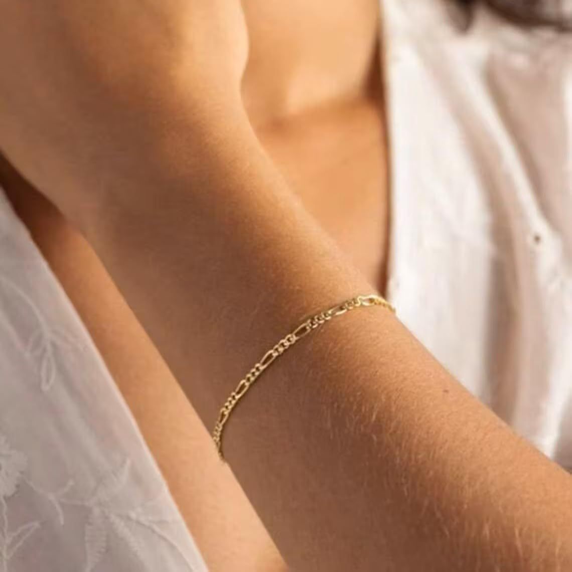 Gold Figaro Chain Bracelet