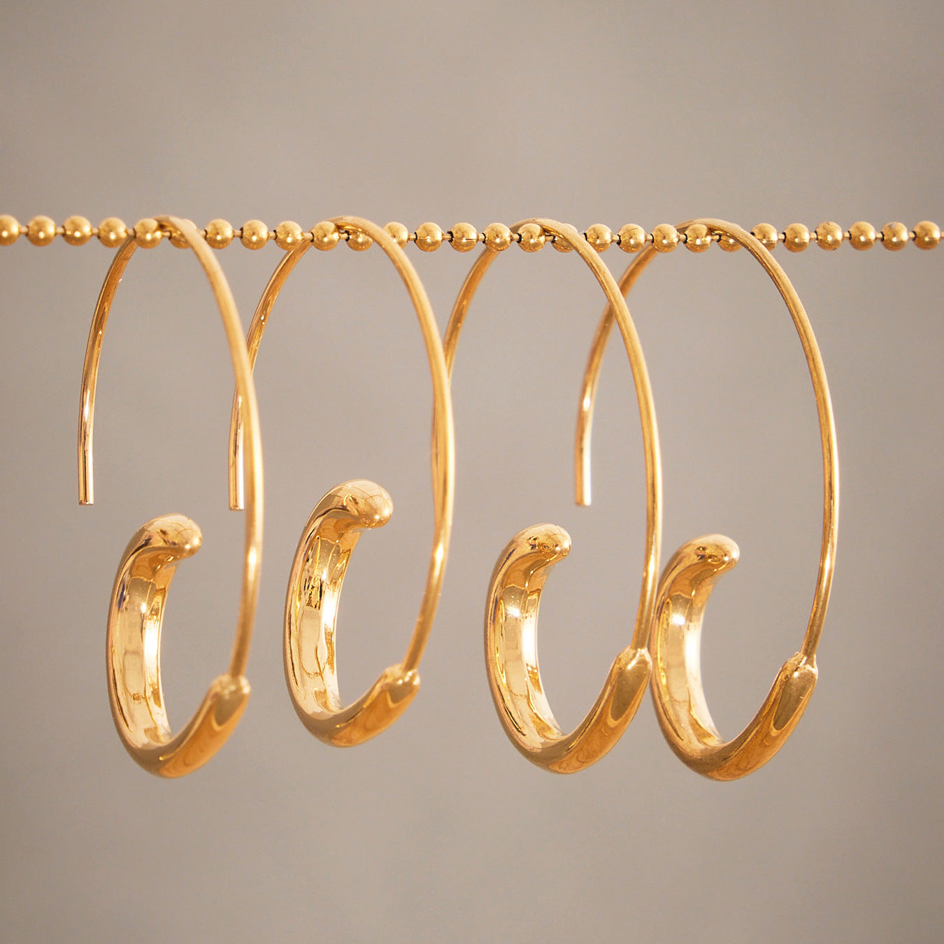 18K Gold-Plated Stainless Steel Hoop Earrings — Refined Everyday Luxury