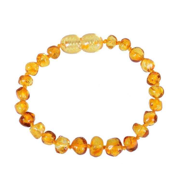 Baltic Amber Baby Bracelet – Natural Irregular Beads, Infant Teething