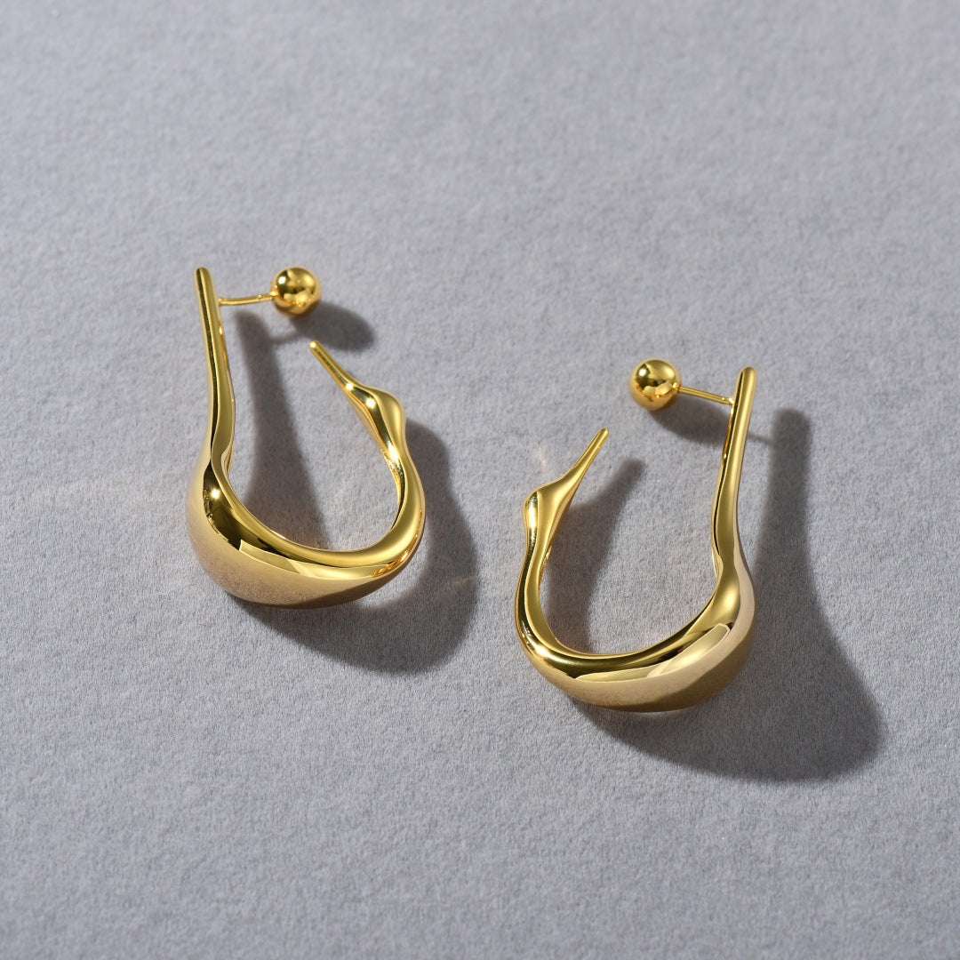 Gold Plated Sterling Silver Studs – Geometric Irregular Lines