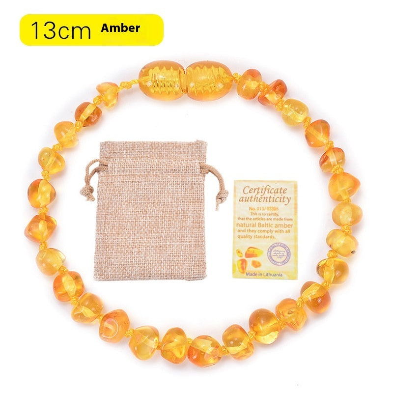 Children's Natural Amber Bracelet – Handcrafted Irregular Beads