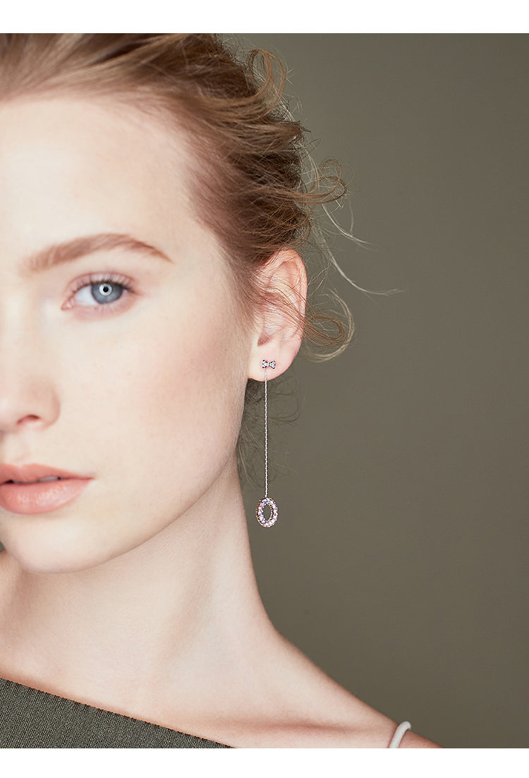 Long Forest Pendant Earrings – Gold & Silver Alloy
