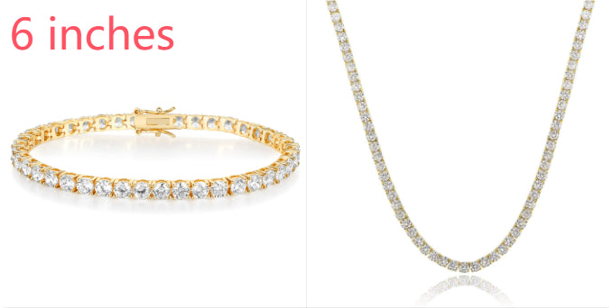 18K White Gold Plated Tennis Necklace - Luxury Zircon Statement Piece