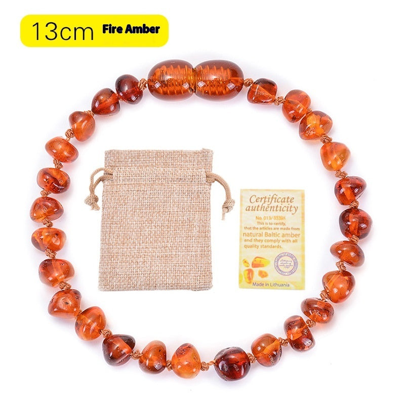 Children's Natural Amber Bracelet – Handcrafted Irregular Beads