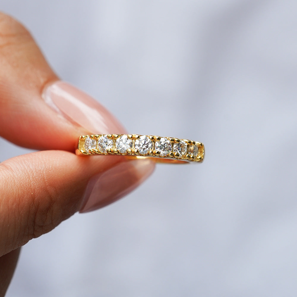 Moissanite Engagement Ring – Gold-Plated S925 Silver