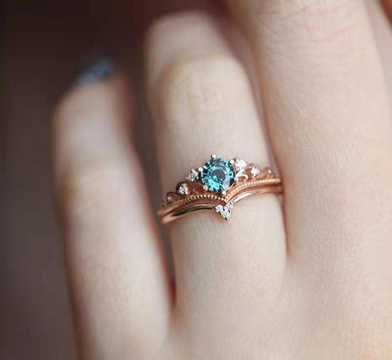 Rose Gold Gemstone Ring – Women's Statement