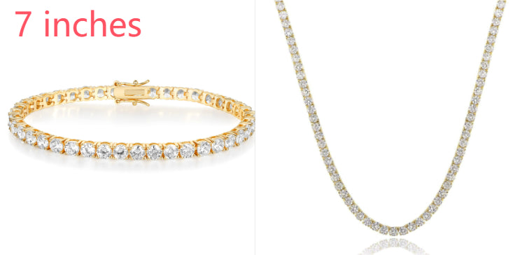 18K White Gold Plated Tennis Necklace - Luxury Zircon Statement Piece