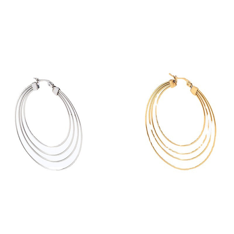 Multi-Layer Gold Hoop Earrings — Geometric Statement Piece
