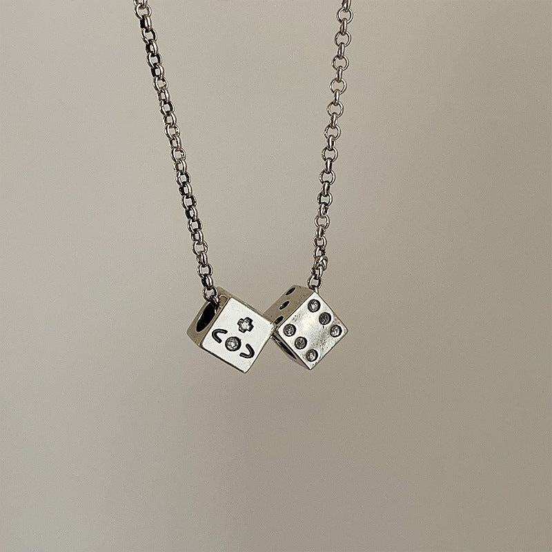 Versatile Dice Pendant Necklace - Unique Statement Chain Gold Silver