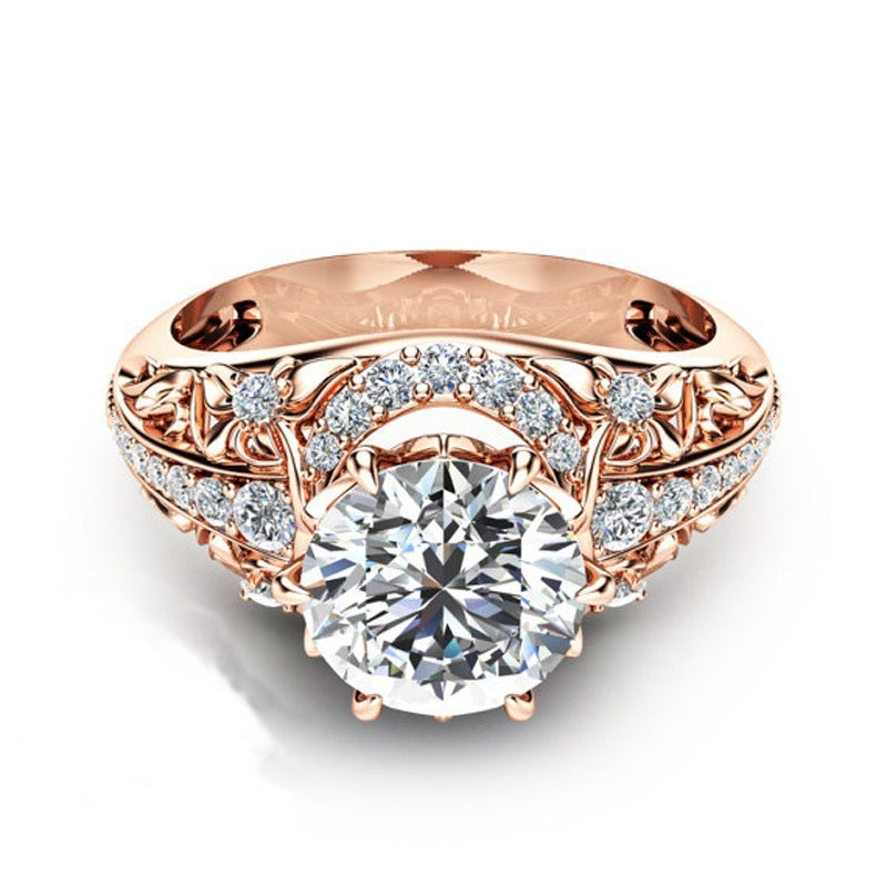 14K Rose Gold Micro-Set Diamond Ring – Women's