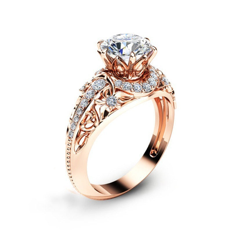 14K Rose Gold Micro-Set Diamond Ring – Women's