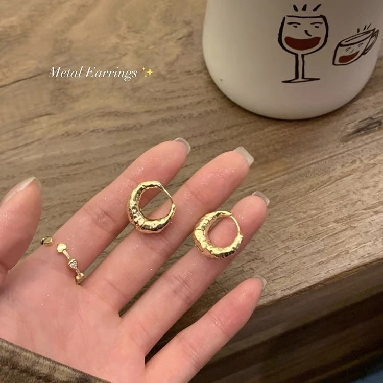 Croissant Hoop Earrings – Gold & Silver Finish