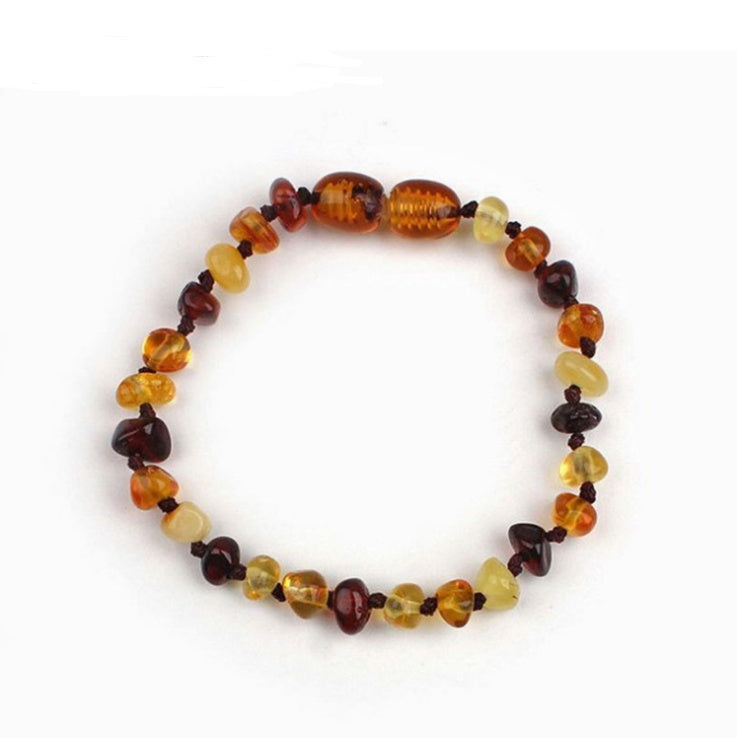 Baltic Amber Baby Bracelet – Natural Irregular Beads, Infant Teething