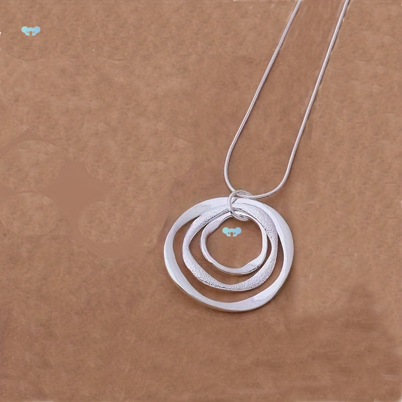 Stylish Circular Ring Necklace - Minimalist Layered Pendant Gold