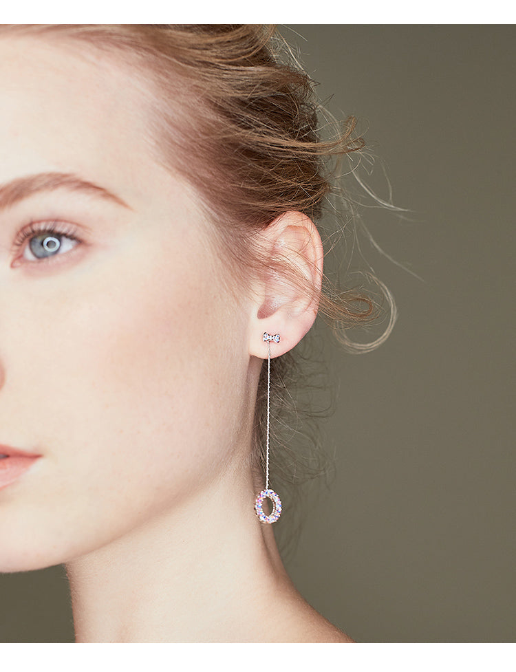 Long Forest Pendant Earrings – Gold & Silver Alloy