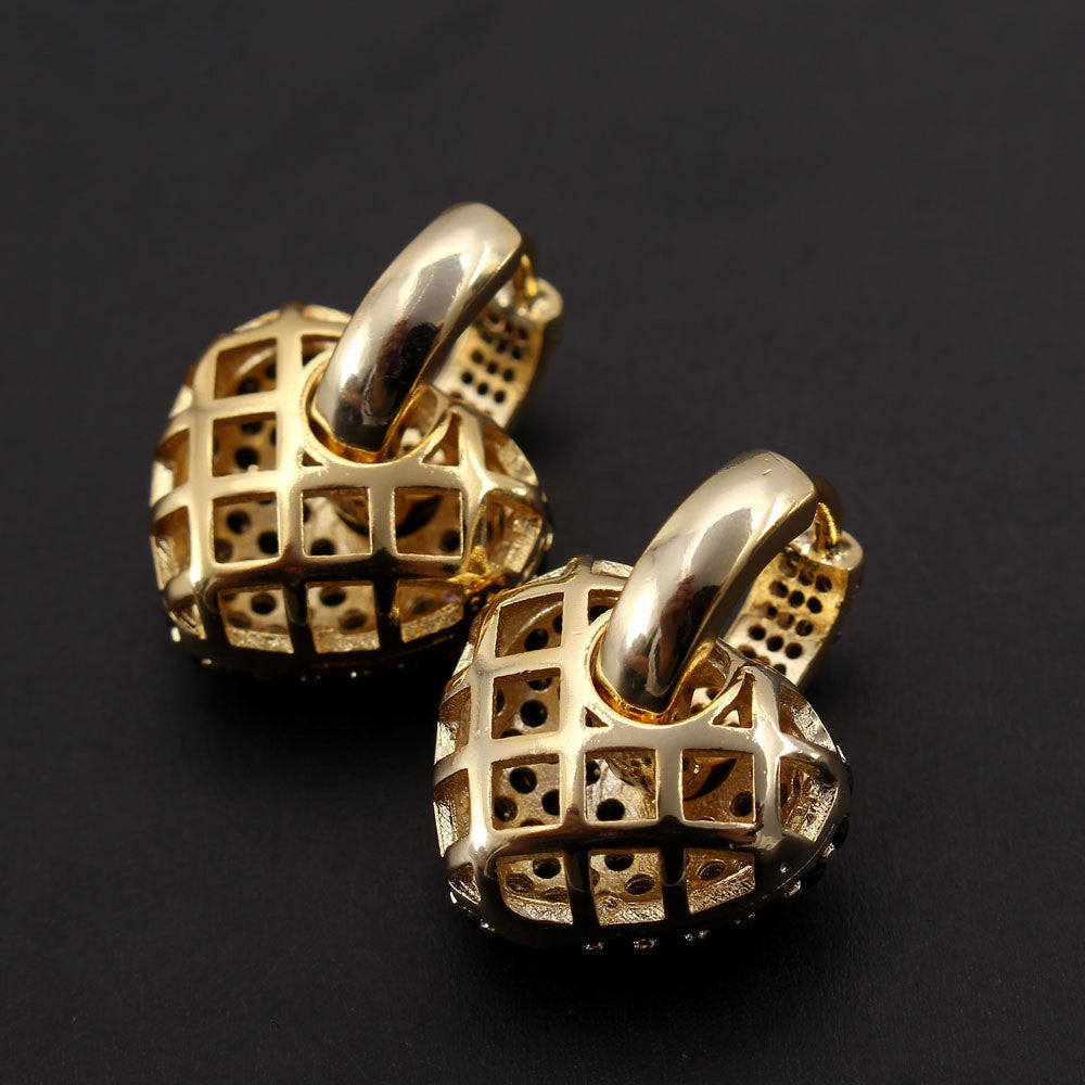 Gold Zircon Heart Earrings – AAA CZ Studs for Women