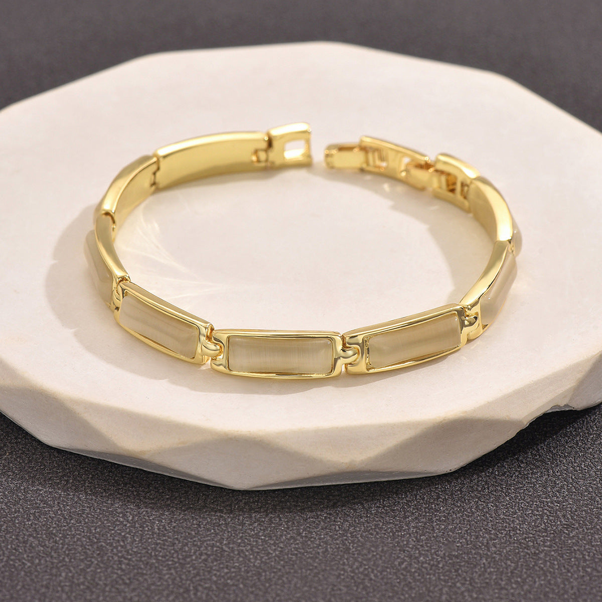 Gold Bamboo Bracelet - Luxury Minimalist Statement Bangle