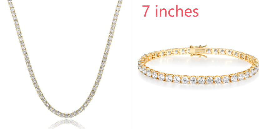 18K White Gold Plated Tennis Necklace - Luxury Zircon Statement Piece