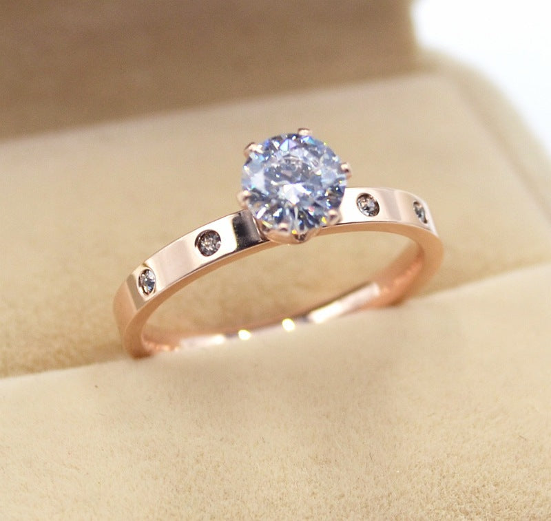 4-Stone Diamond Ring – Rose Gold & Silver