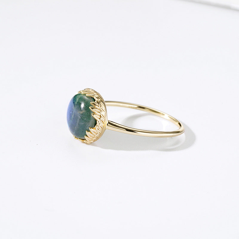 Leaf & Flower Adjustable Ring – Women’s Gold Plated