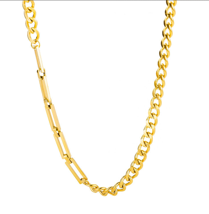 Gold Beaded Snake Chain Necklace – 18K Gold-Plated Stainless Steel, Minimalist, Women's