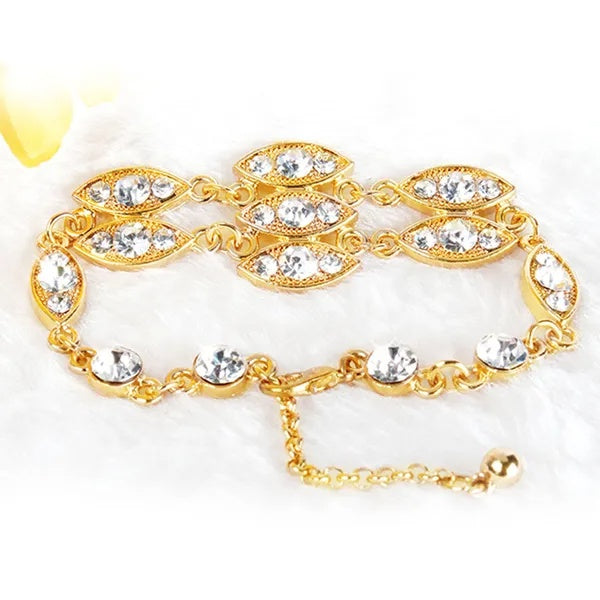 Bling Rhinestone Bracelet — Gold-Plated Crystal Statement Jewelry