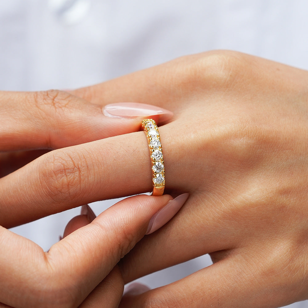 Moissanite Engagement Ring – Gold-Plated S925 Silver