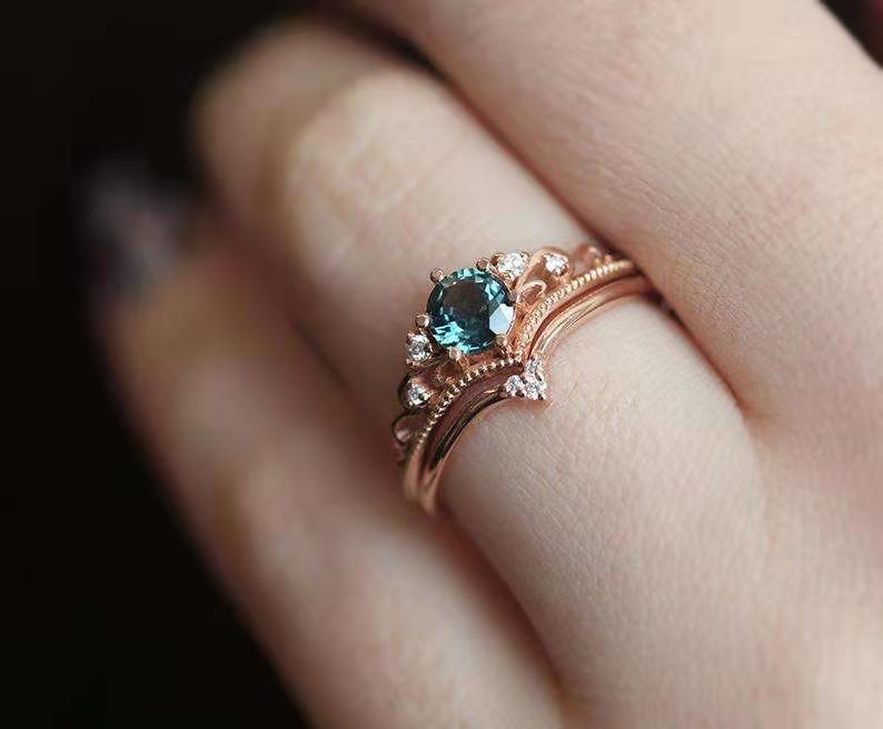 Rose Gold Gemstone Ring – Women's Statement