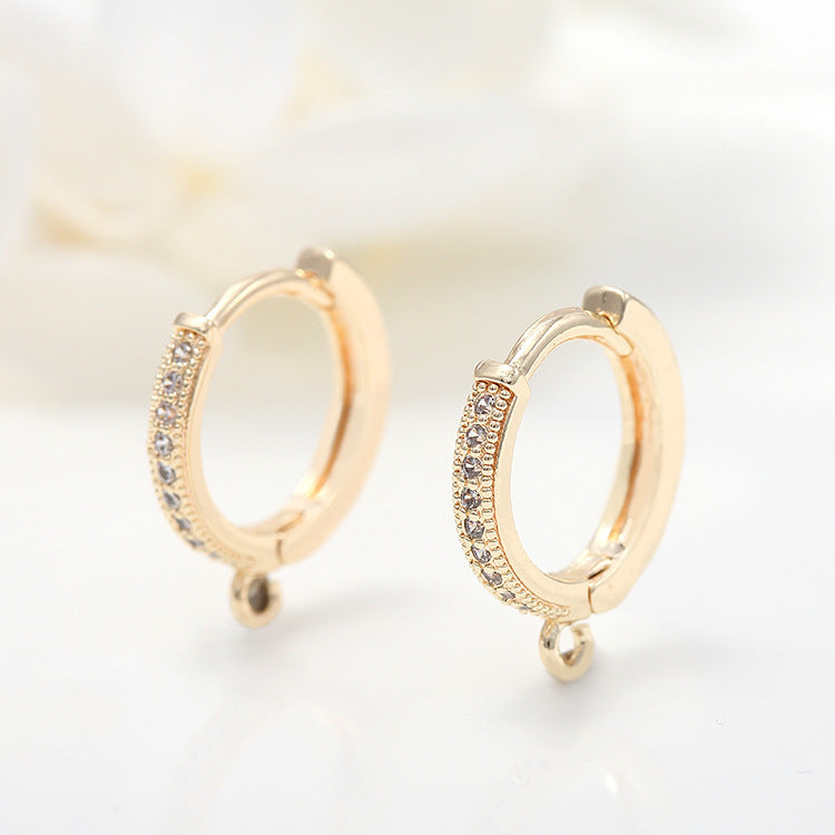 Gold Zircon U-Shape Ear Clips – Micro Pavé Hoop Earrings