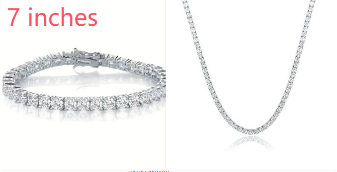 18K White Gold Plated Tennis Necklace - Luxury Zircon Statement Piece