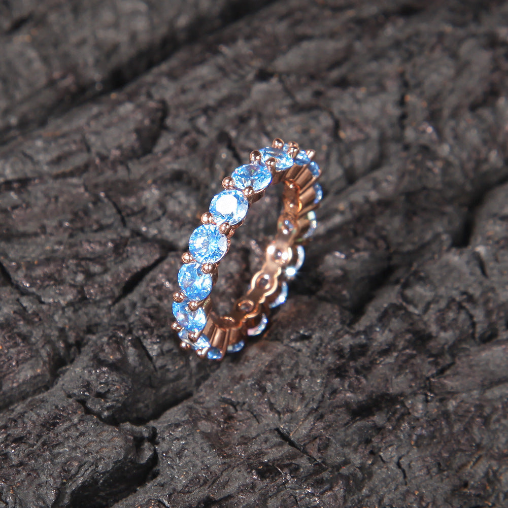 Colored Zirconia Row Ring
