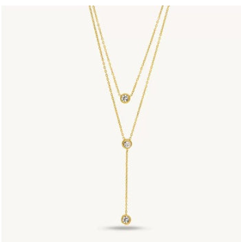 Gold Beaded Snake Chain Necklace – 18K Gold-Plated Stainless Steel, Minimalist, Women's