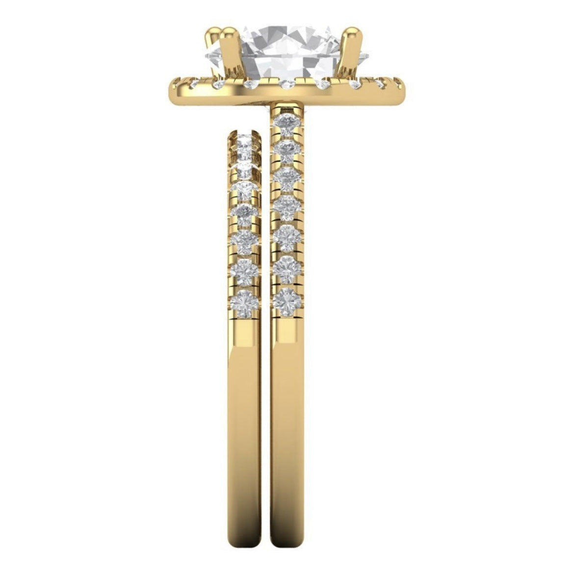 Gold Halo Diamond Solitaire Ring – Classic Luxury