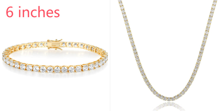 18K White Gold Plated Tennis Necklace - Luxury Zircon Statement Piece