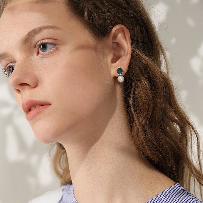 Avocado Drop Earrings – 925 Silver Korean Style