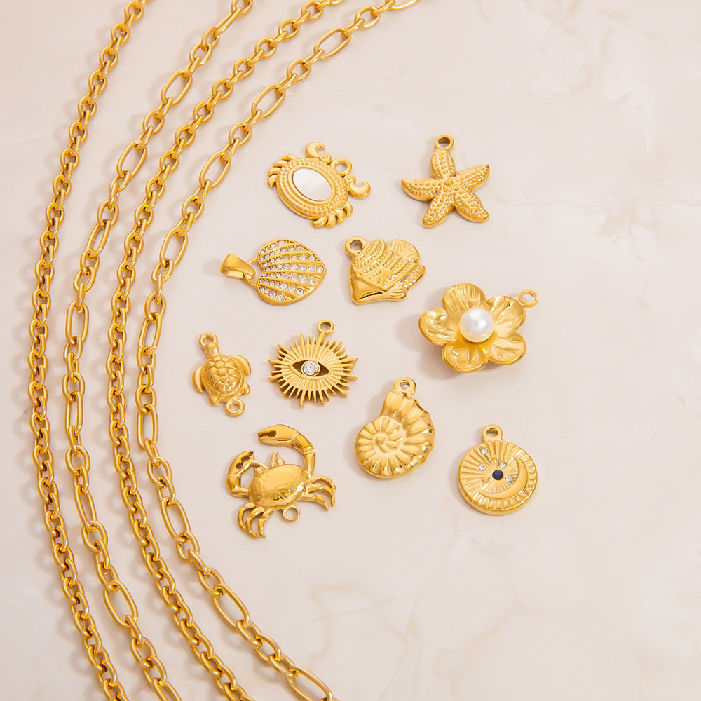 Handmade 18K Gold Necklace – Layered Chain Statement Piece