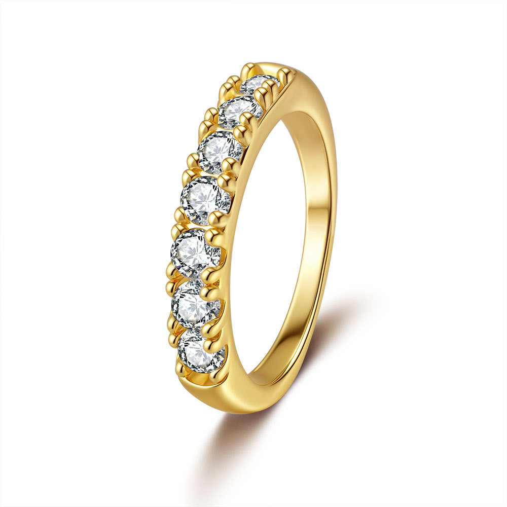 Moissanite Engagement Ring – Gold-Plated S925 Silver