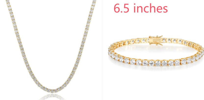 18K White Gold Plated Tennis Necklace - Luxury Zircon Statement Piece