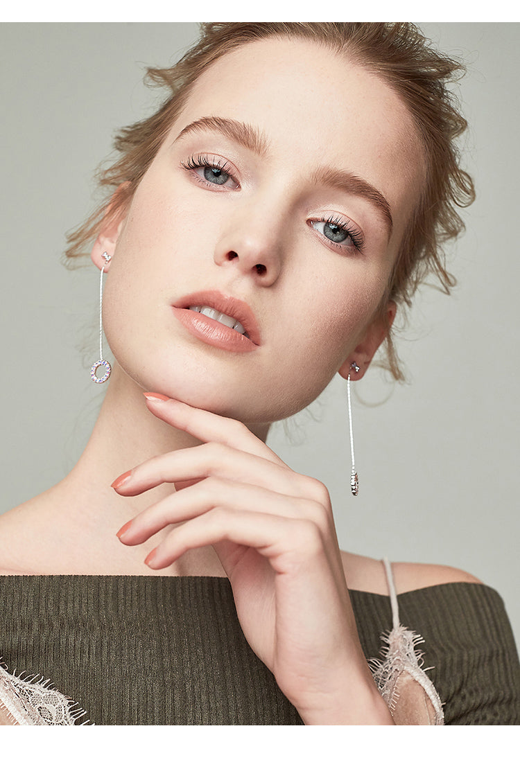 Long Forest Pendant Earrings – Gold & Silver Alloy