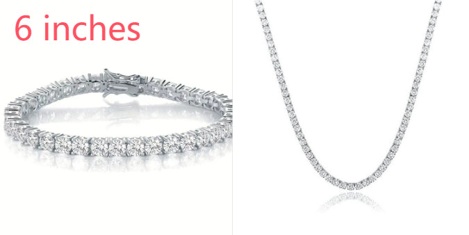 18K White Gold Plated Tennis Necklace - Luxury Zircon Statement Piece