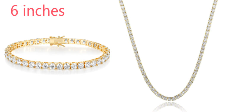 18K White Gold Plated Tennis Necklace - Luxury Zircon Statement Piece