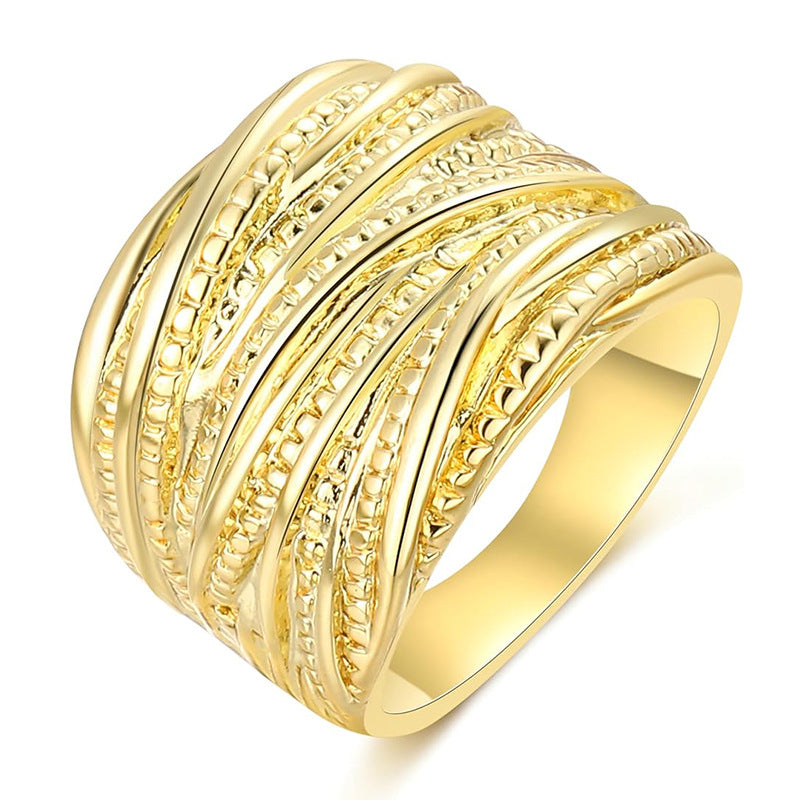 Retro Double Texture Ring – Unisex