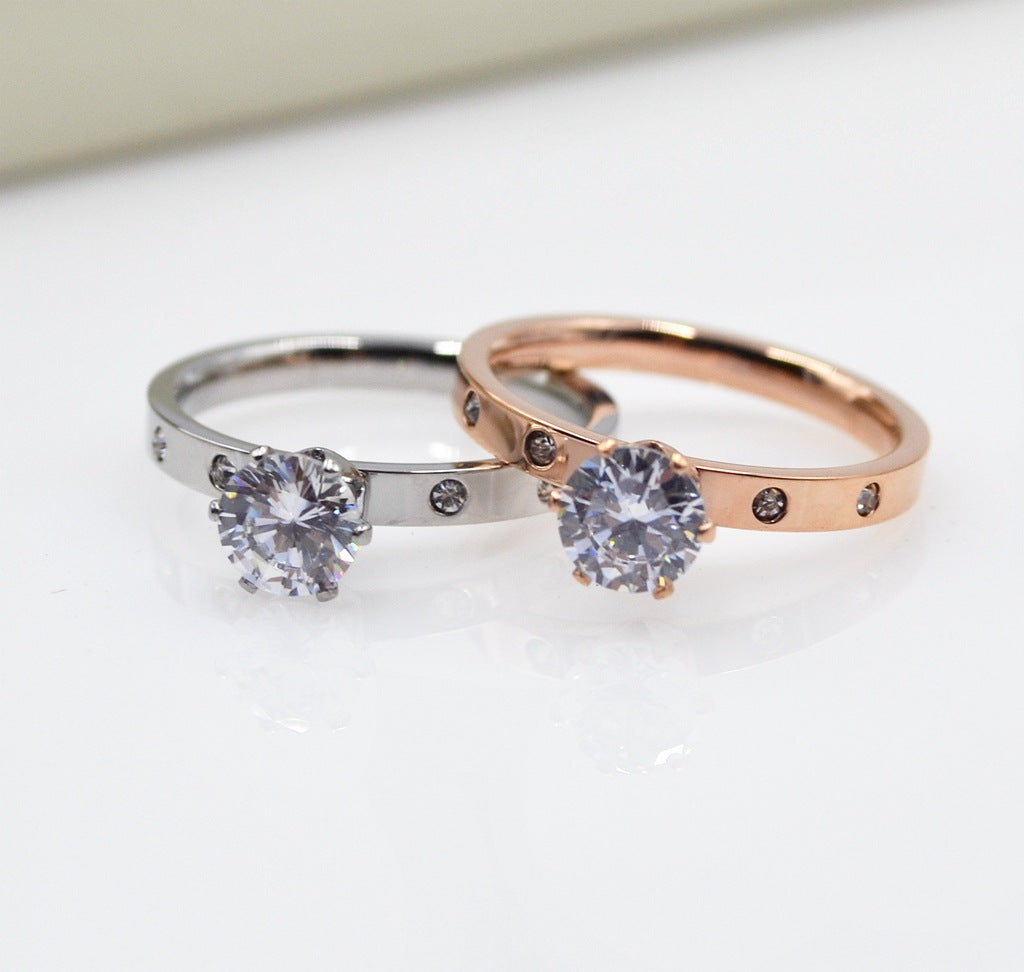 4-Stone Diamond Ring – Rose Gold & Silver