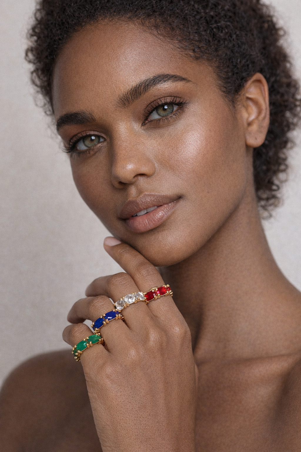 Gold-Plated T-Square Ring – Multi-Color Statement