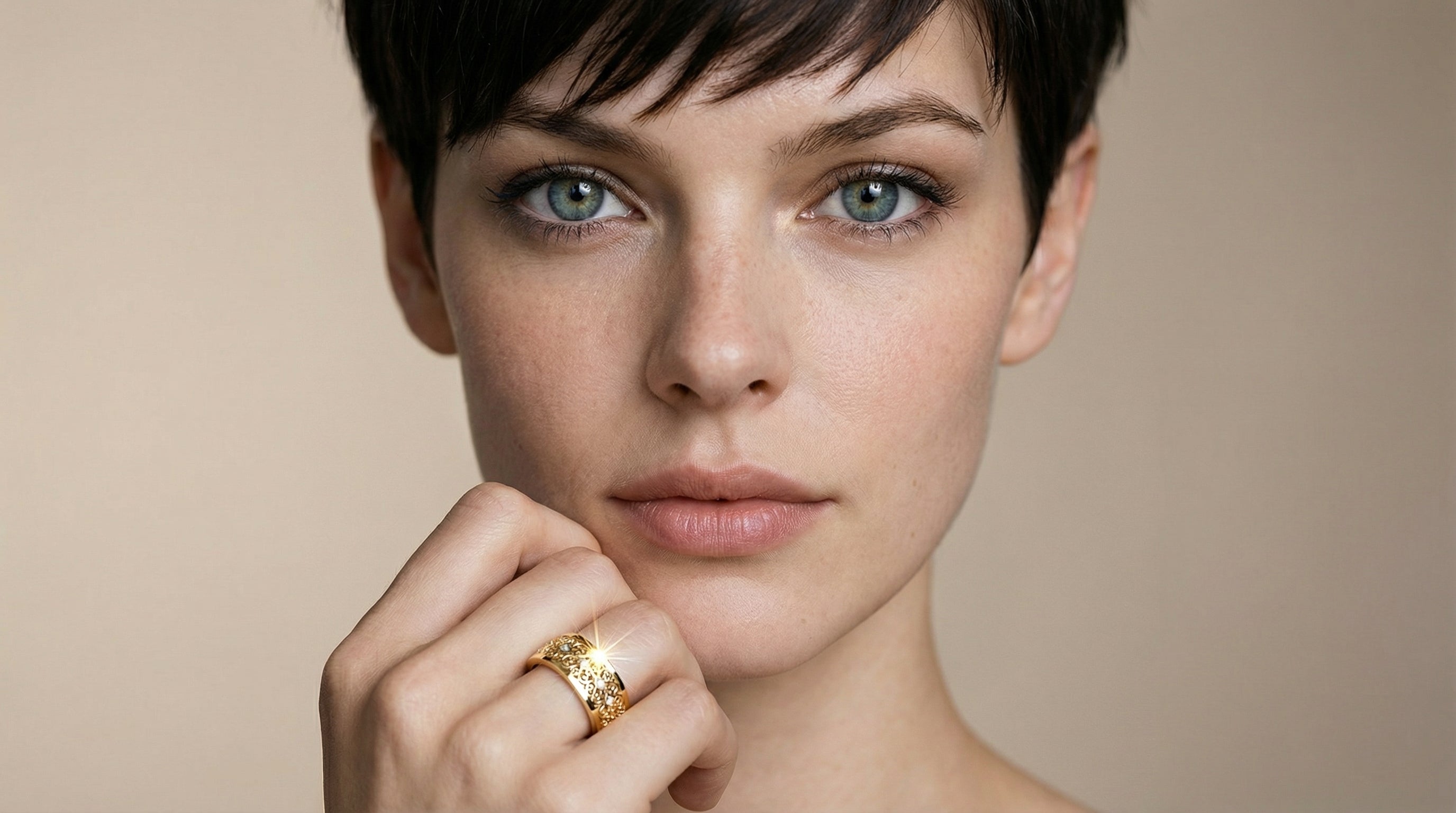 Luxury Carved Zirconium Ring – Intricate Pattern Gold Band